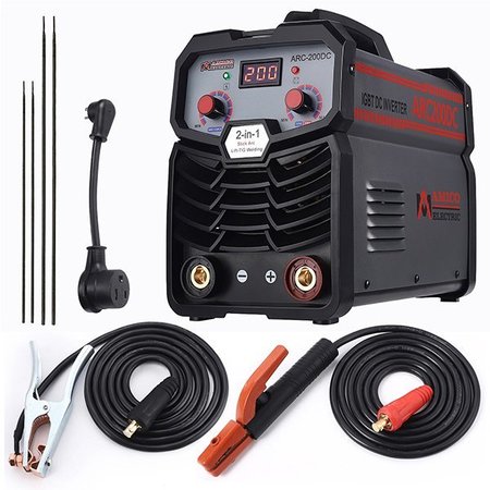Amico Electric 200A Stick & Lift-TIG DC Welder, 80% Duty Cycle, 100-250V Wide Voltage, Compatible all Electrodes. ARC-200DC